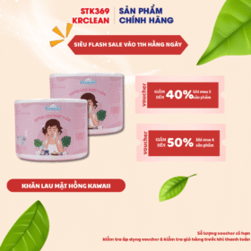 Khăn mặt khô dùng 1 lần Kawaii 80 tờ 20x20cm – Siêu mềm mịn, an toàn cho da