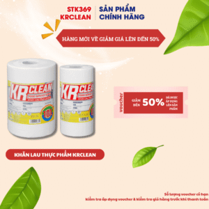 Khăn giấy thấm thực phẩm KRCLEAN – Mềm Mại, Dai Chắc, Lau Sạch Hiệu Quả