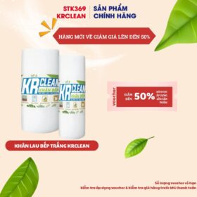 Khăn giấy lau bếp KRCLEAN Trắng 20x25cm, 50/100 tờ – Siêu thấm hút, tiện lợi và an toàn