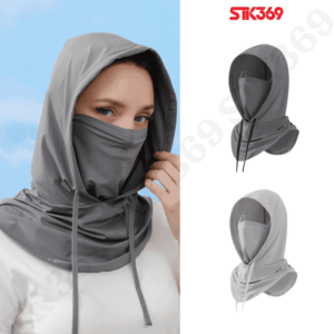 Mũ trùm đầu kèm khẩu trang chống nắng – lụa siêu mịn, thoáng khí, unisex