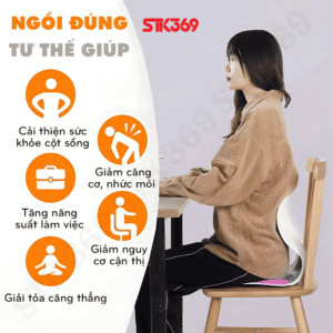 Alternative view of Ghế làm việc chống gù (36x30x32 cm) – hỗ trợ tư thế, giảm áp lực lưng cho học tập, làm việc, lái xe