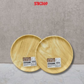 Khay đựng cốc chén bằng nhựa PP vân gỗ, dáng tròn 22 cm.