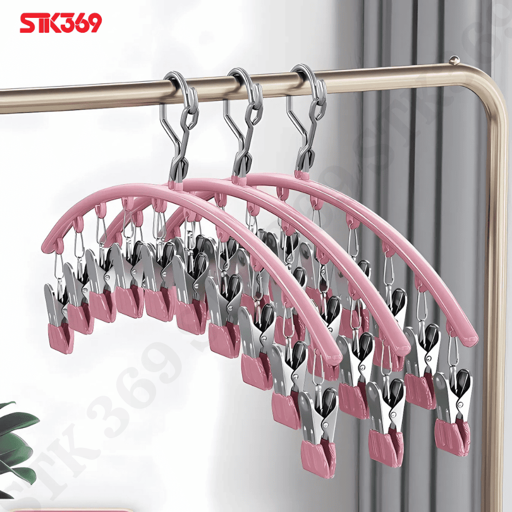 Móc Treo Quần Áo Hợp Kim 10 Kẹp Hình Cung