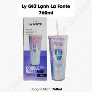 Alternative view of Ly giữ lạnh 2 lớp kèm ống hút đa sắc La Fonte 760ml - 011556