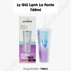 Alternative view of Ly 2 Lớp Kèm Ống Hút Đa Sắc La Fonte 760ml - 011563