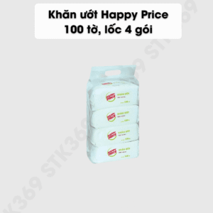 Alternative view of Khăn ướt Happy Price 100 tờ, lốc 4 gói