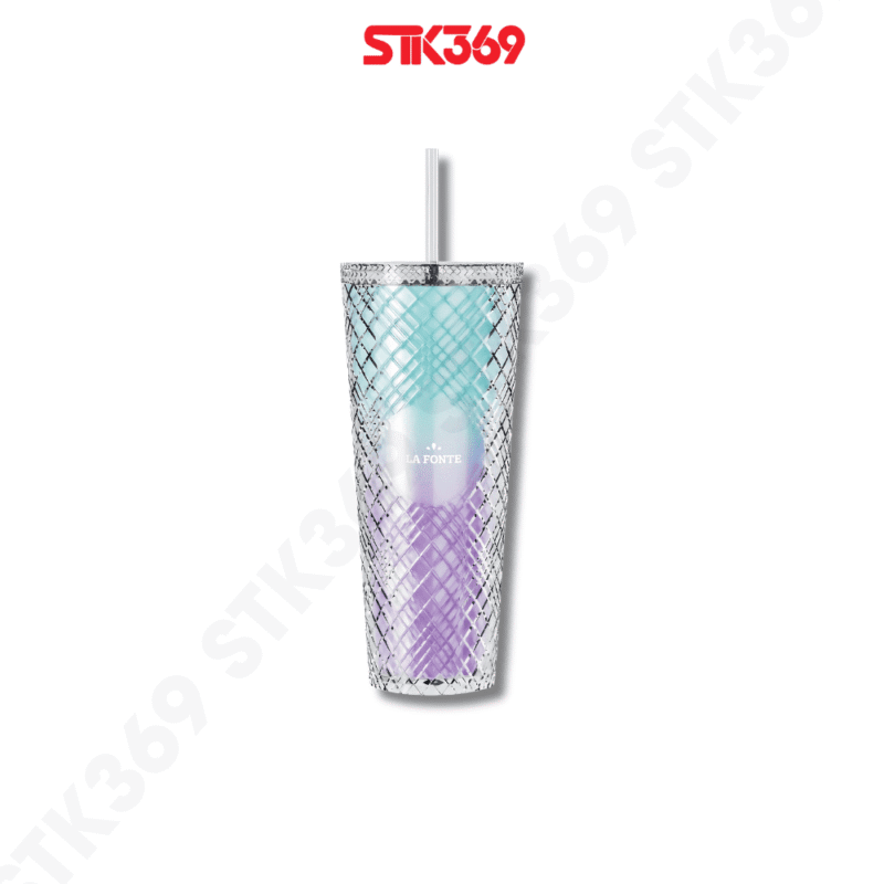 Ly 2 Lớp Kèm Ống Hút Đa Sắc La Fonte 760ml