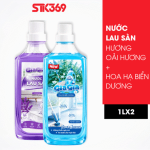 Combo 2 Nước Lau Sàn Hương Lavender + Oải Hương GIAGIA 1L - Sạch Bóng Sàn Nhà, Thơm Lâu