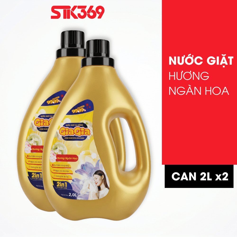 Combo 2 Nước giặt GiaGia 2in1 – Hương Ngàn Hoa (2.0L)