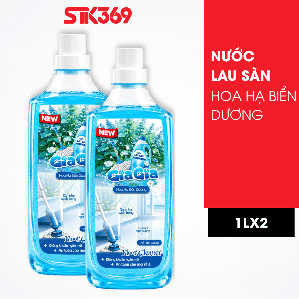 Combo 2 Nước Lau Sàn Hương Hoa Hạ GIAGIA 1L - Sạch Bóng Sàn Nhà, Thơm Lâu