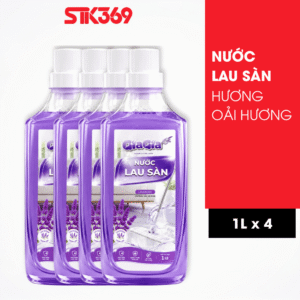 Combo 4 Nước Lau Sàn Hương Lavender GIAGIA 1L - Sạch Bóng Sàn Nhà, Thơm Lâu