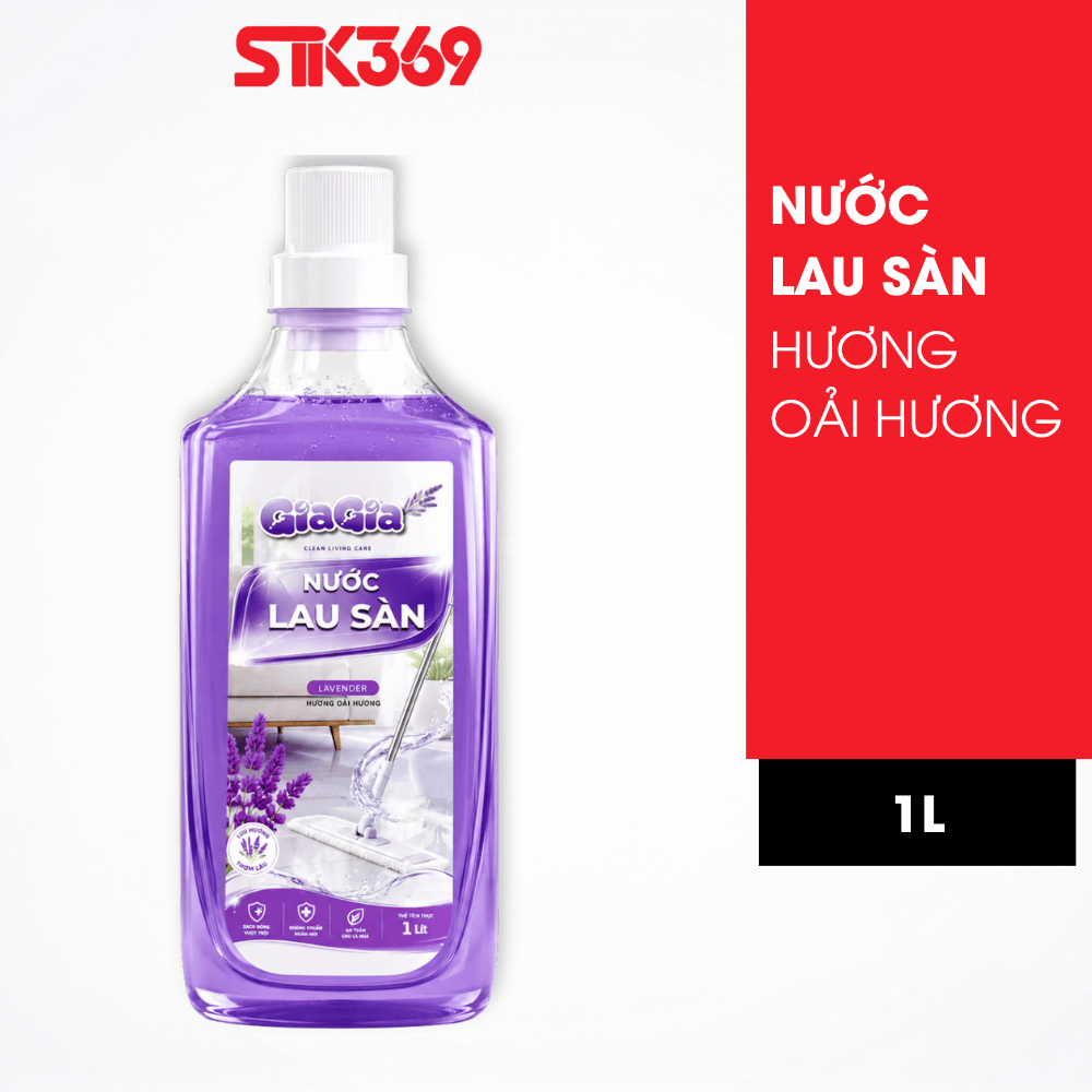 Nước Lau Sàn Hương Lavender GIAGIA 1L - Sạch Bóng Sàn Nhà, Thơm Lâu