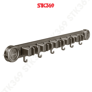 Alternative view of Kẹp treo cây lau nhà hút chân không, kẹp tường, móc chổi, giá để đồ không cần khoan tường 5 kẹp 6 móc