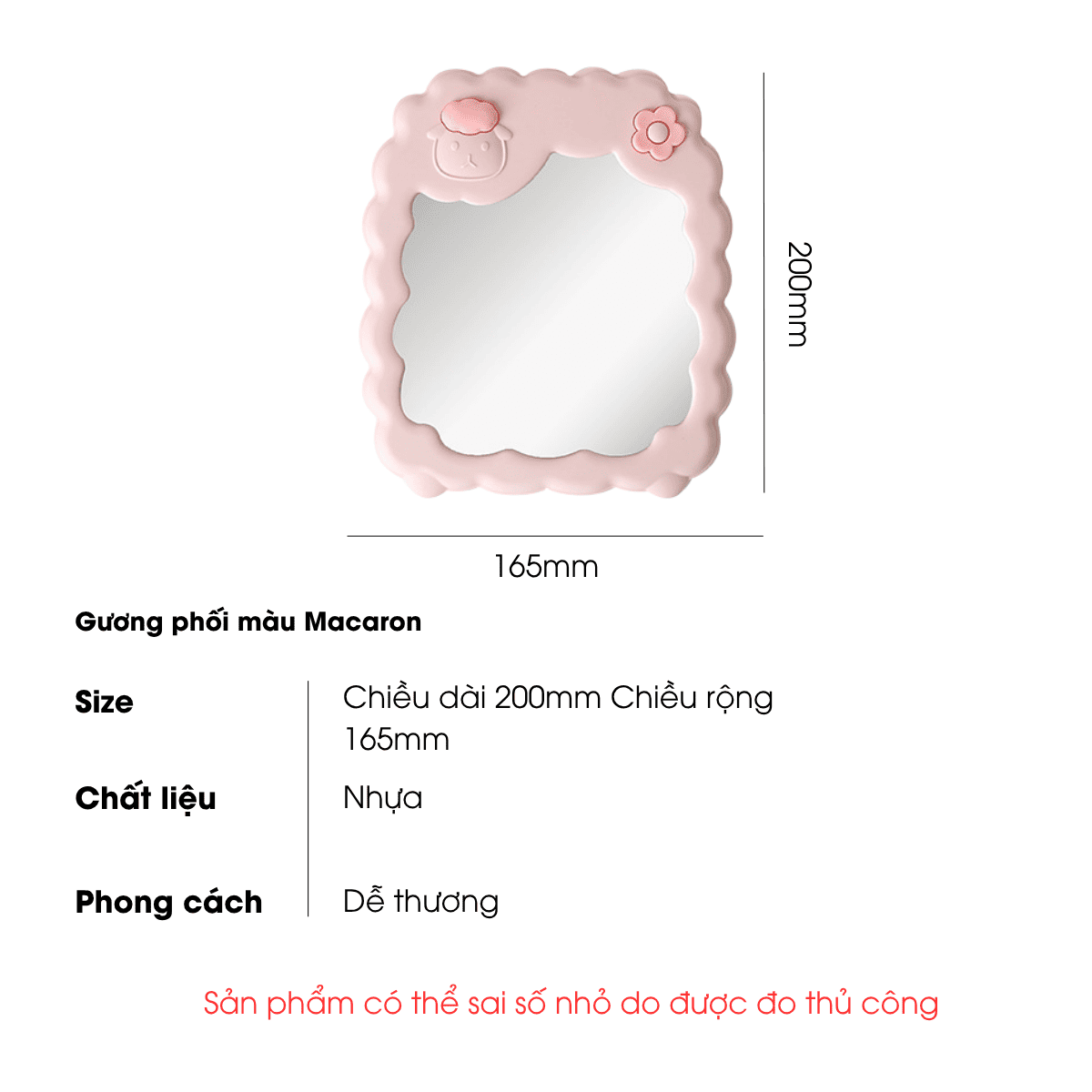 Gương Soi Để Bàn Thủy Tinh Tráng Bạc 15x18cm - Ảnh 2