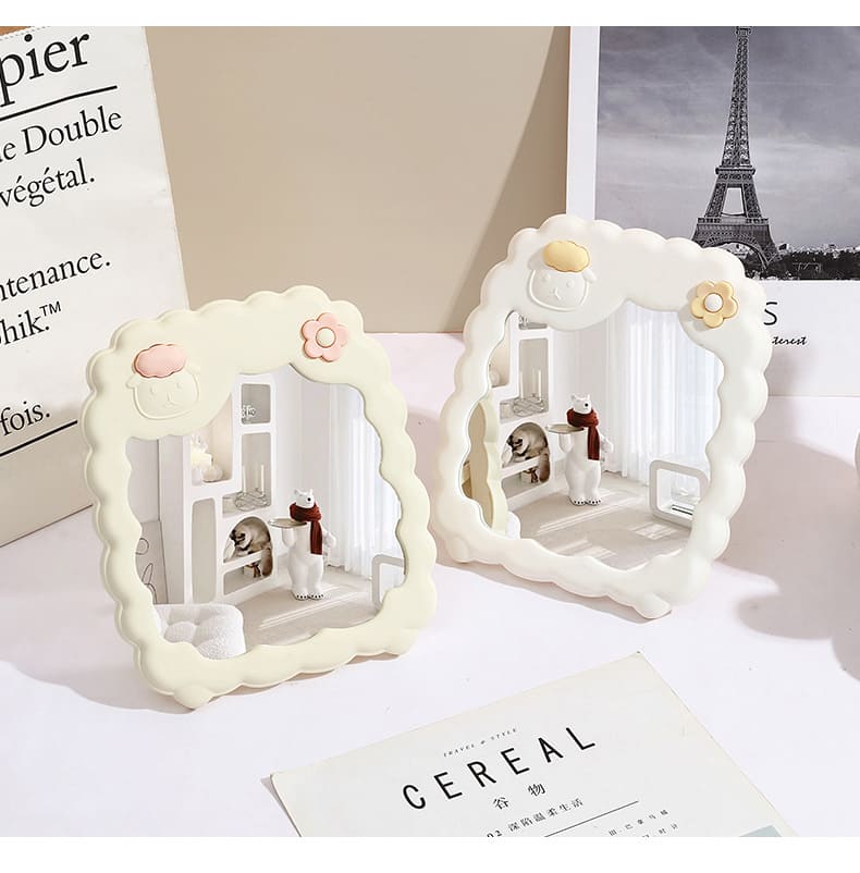 Gương Soi Để Bàn Thủy Tinh Tráng Bạc 15x18cm - Ảnh 4