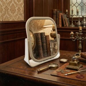 Gương Để Bàn Chữ Nhật Viền Nhựa Bo Góc 15x18cm