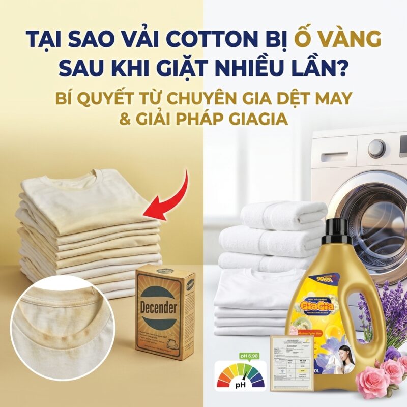 vải cotton bị ố vàng sau khi giặt nhiều lần khó chịu