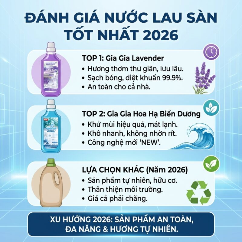 Đánh giá nước lau sàn loại nào tốt nhất 2026