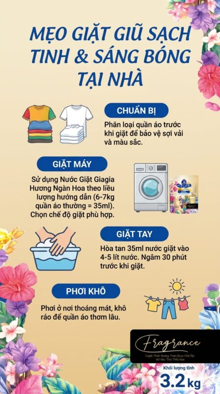 Mẹo giặt quần áo sạch sâu tinh tươm tại nhà