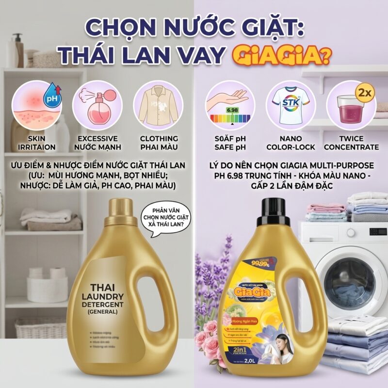Có nên chọn nước giặt xả Thái Lan không