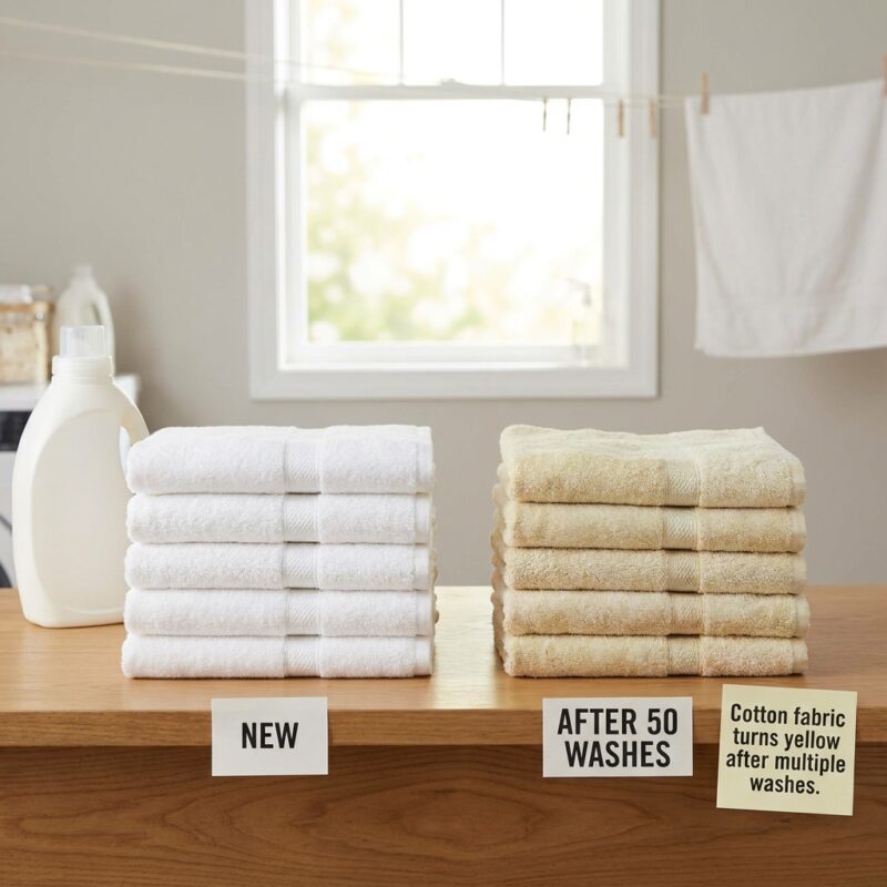 vải cotton bị vàng ố sau khi giặt nhiều lần