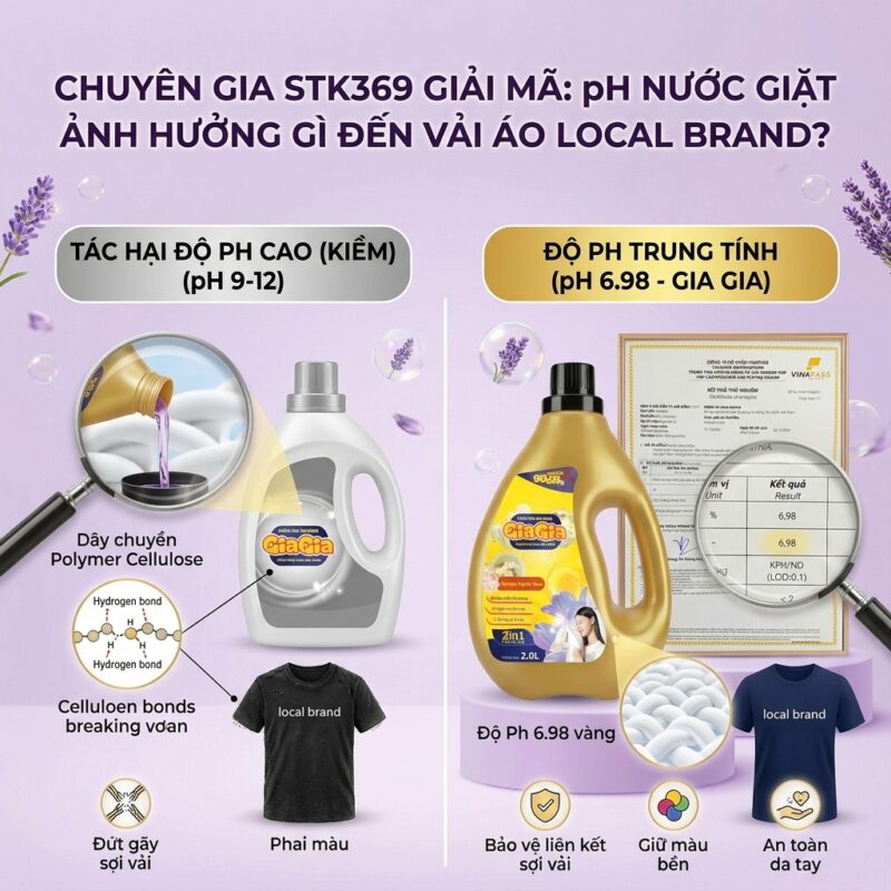 Infographic độ pH nước giặt ảnh hưởng đến vải như thế nào chuẩn VINAPASS