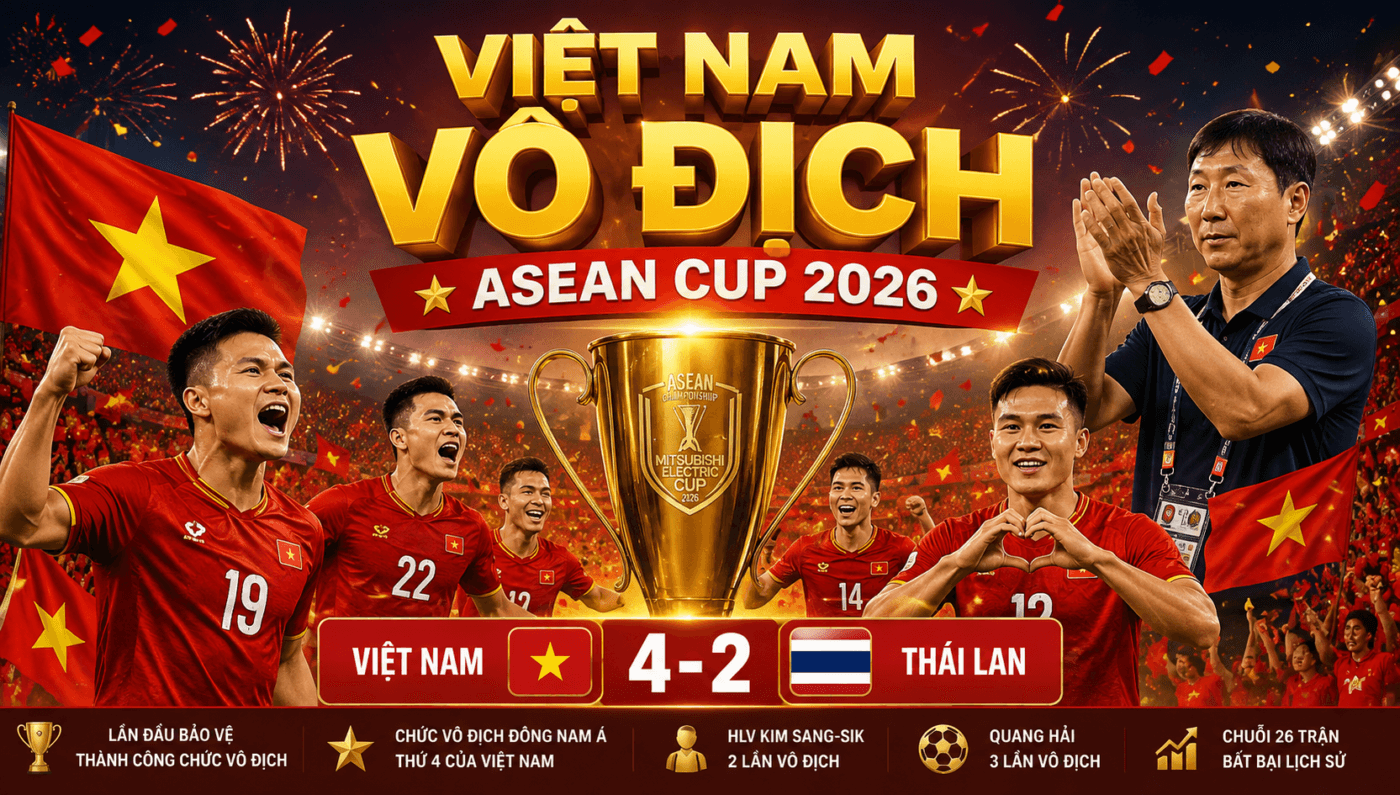Việt Nam vô địch ASEAN Cup 2026