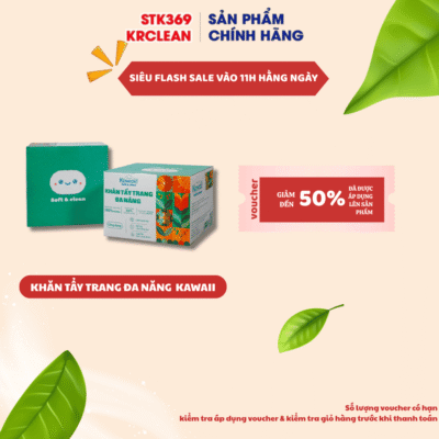 Khăn giấy tẩy trang Kawaii đa năng 10x10cm 400 tờ, mềm mịn, làm sạch sâu, an toàn cho da